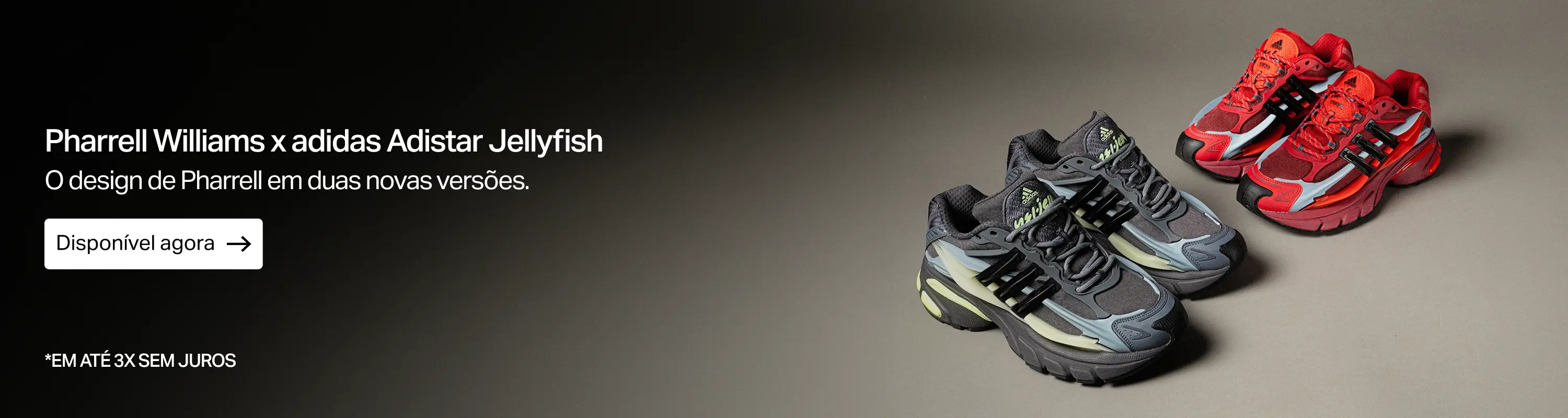 Pharrell Williams x adidas Adistar Jellyfish nas versões vermelha e cinza